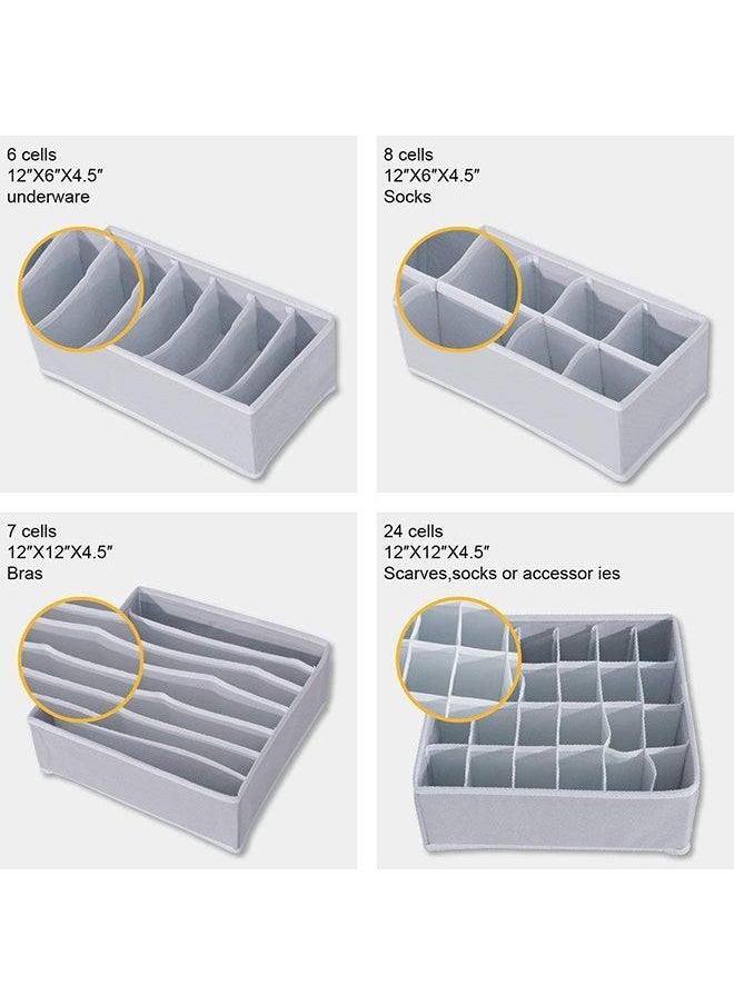 Generic 4-Piece Underwear Organizer Storage Box Set Multicolour  - Image 2