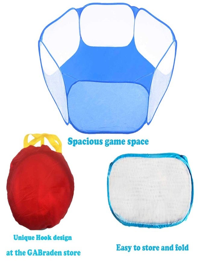 GABraden Small Animals Tent,Reptiles Cage,Breathable Transparent Pet Playpen Pop Open Outdoor/Indoor Exercise Fence,Portable Yard Fence (Blue) - Image 4