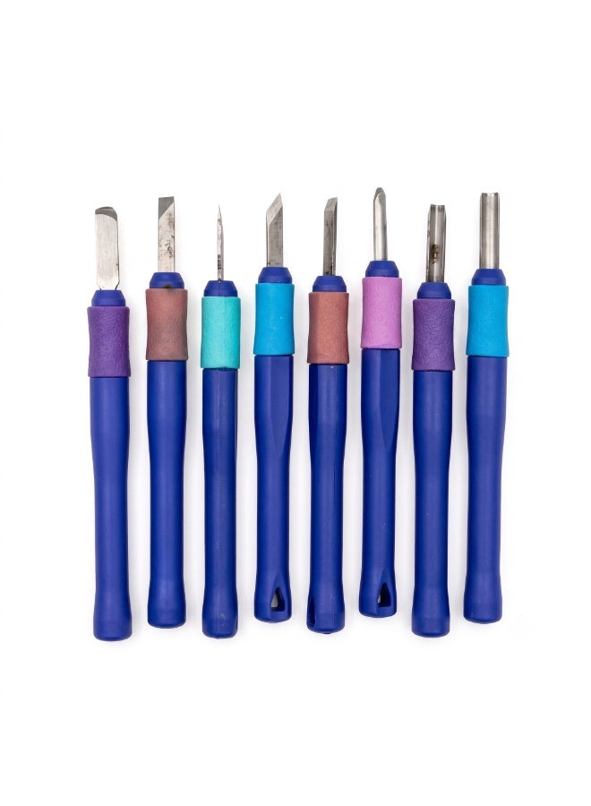 8-Piece Carving Knife and Engraving Tool Set with Storage Case Multicolour - Image 2