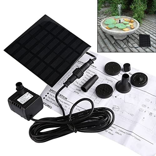 CYDZSW Solar Water Fountain Pump for Bird Bath,Solar Power Fish Pond Birdbath Outdoor Fountains,Solar Powered Bubbler Garden Pool Fountain Kit 7V/1.2W(Need Sunlight) - Image 1
