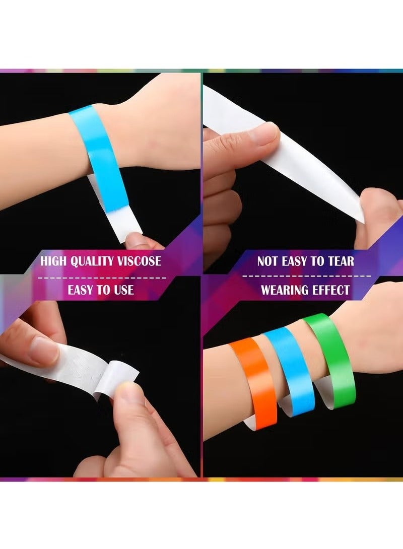 Unewshi Paper Wristbands for Events Colors 600 Counts Neon Wrist Bands Waterproof Arm Hand Lightweight Concert 0.79in Colored Bracelets Adhesive Party  - Image 3