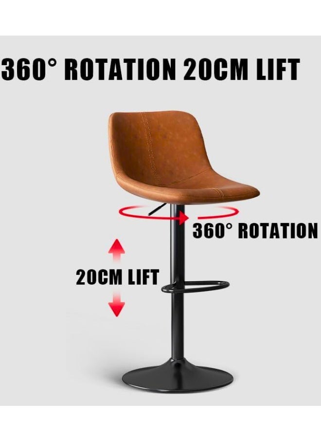 Chase Up Bar Stools Modern Adjustable Counter Swivel BarStools, Breakfast Stools with Back and Footrest, Dining Chairs for Bar Kitchen Dining Room - Image 3
