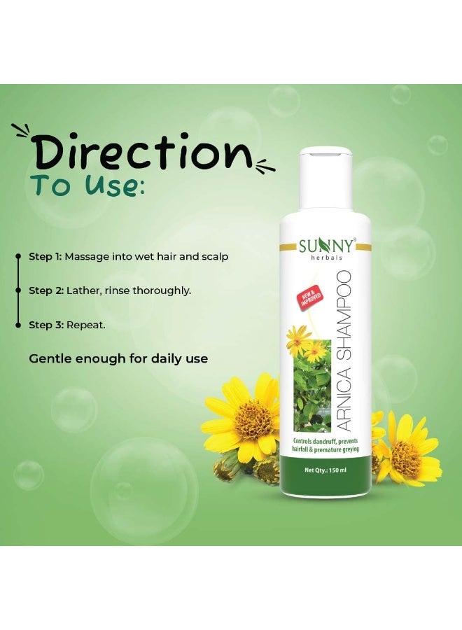 صني شامبو صني هيربالز بزهرة الأرنيكا | يقلل من تساقط الشعر | يقوي الشعر من الجذور | يهدئ حكة فروة الرأس | يتحكم في قشرة الرأس | يضيف لمعانًا طبيعيًا | مصنوع من الأرنيكا والكاثريس | لجميع أنواع الشعر، 1 لتر - Image 4