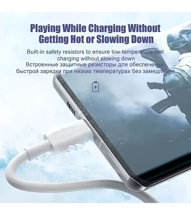 كابل شحن سريع جدًا من نوع USB-C بطول 1 متر لهواتف سامسونج وشياomi وهواوي - Image 4