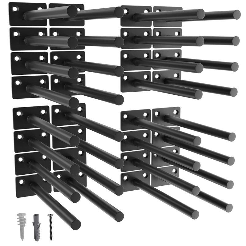 Leopo Black 32 Pack-6 Inch Floating Shelf Bracket, Concealed Shelf Support,Hidden Brackets For Floating Wood Shelves - Image 1