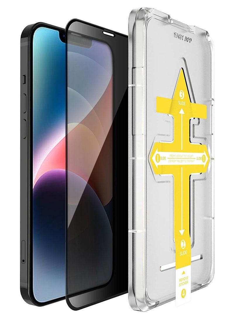 Markhor Tempered Glass Privacy Anti Spy Screen Protector With Auto Alignment Easy Installation For Apple iPhone 14 Plus Clear - Image 1