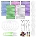Glarks 65Pcs Colorful Wind Chime Kit Including 40Pcs 8cm 5 Colors Wind Chime Tubes, 15Pcs Mixed Color Bells, 4Pcs - Image 2