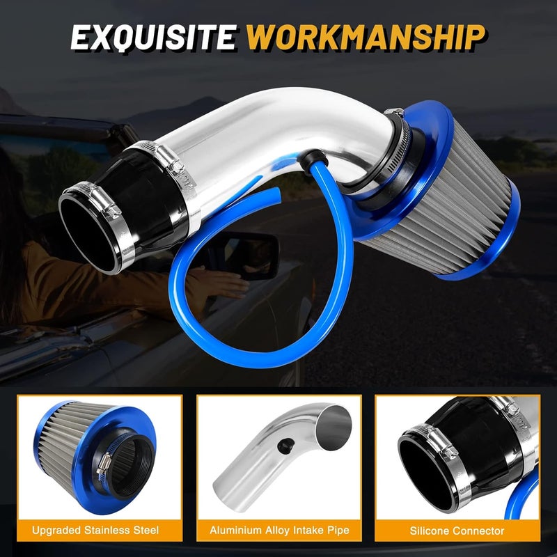 Tongze Upgraded 3 Inch Universal Cold Air Intake Filter Kit with Stainless Steel Filter and Aluminum Alloy Pipe - Image 4