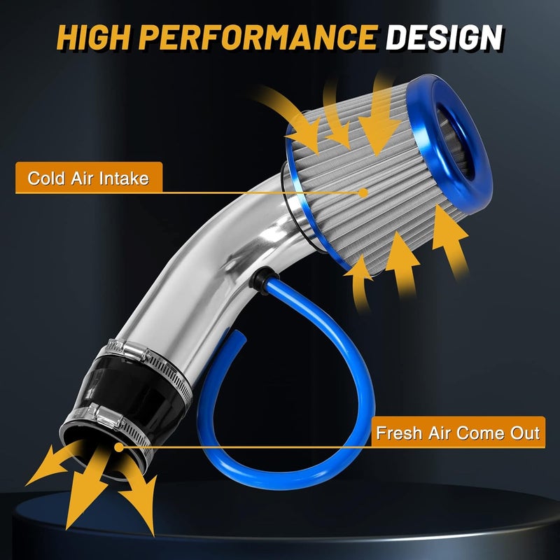 Tongze Upgraded 3 Inch Universal Cold Air Intake Filter Kit with Stainless Steel Filter and Aluminum Alloy Pipe - Image 3