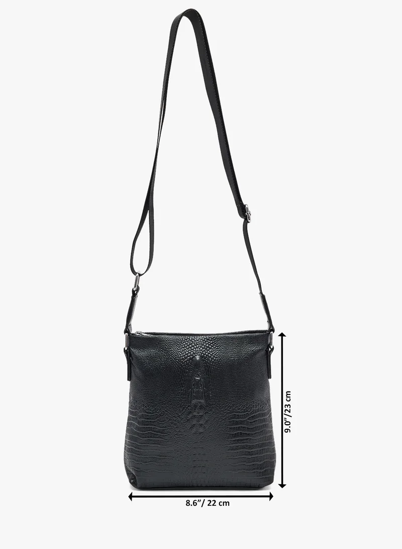 Robert Wood Croc Emboss Crossbody Mesenger Bag