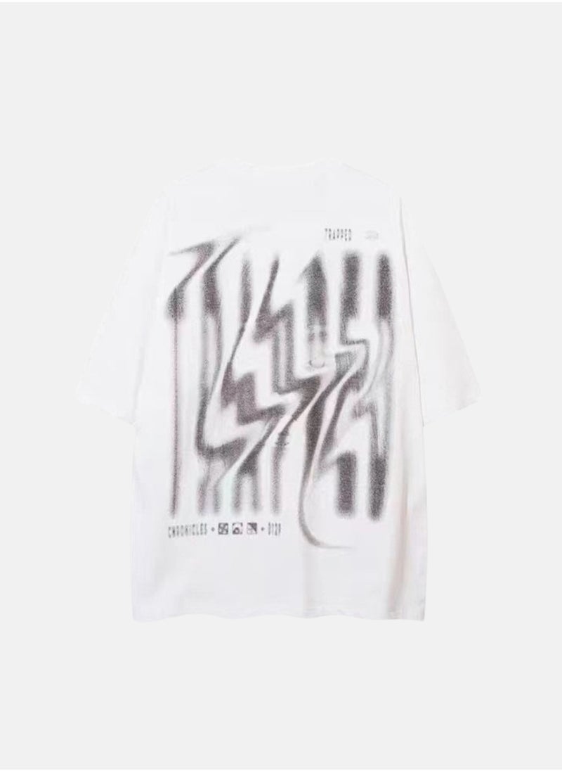 Thirty-One The Cave Kid Face Printed White Oversized T-shirt  - Image 2