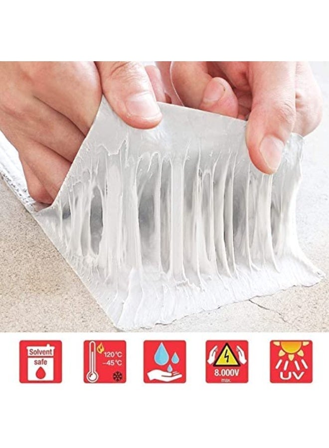 Leakage Repair Aluminium Waterproof Tape for Surface Crack, Roof, Pipe Repair Solution Aluminium Tape Waterproof Tape for Plastic, Metal, Concrete Repair tape (4 inch) - Image 2