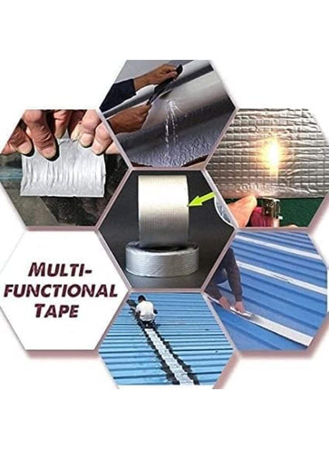 Leakage Repair Aluminium Waterproof Tape for Surface Crack, Roof, Pipe Repair Solution Aluminium Tape Waterproof Tape for Plastic, Metal, Concrete Repair tape (4 inch) - Image 4