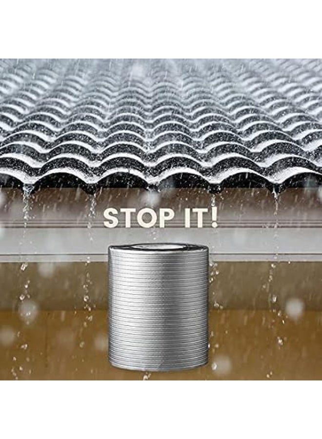 Leakage Repair Aluminium Waterproof Tape for Surface Crack, Roof, Pipe Repair Solution Aluminium Tape Waterproof Tape for Plastic, Metal, Concrete Repair tape (4 inch) - Image 5