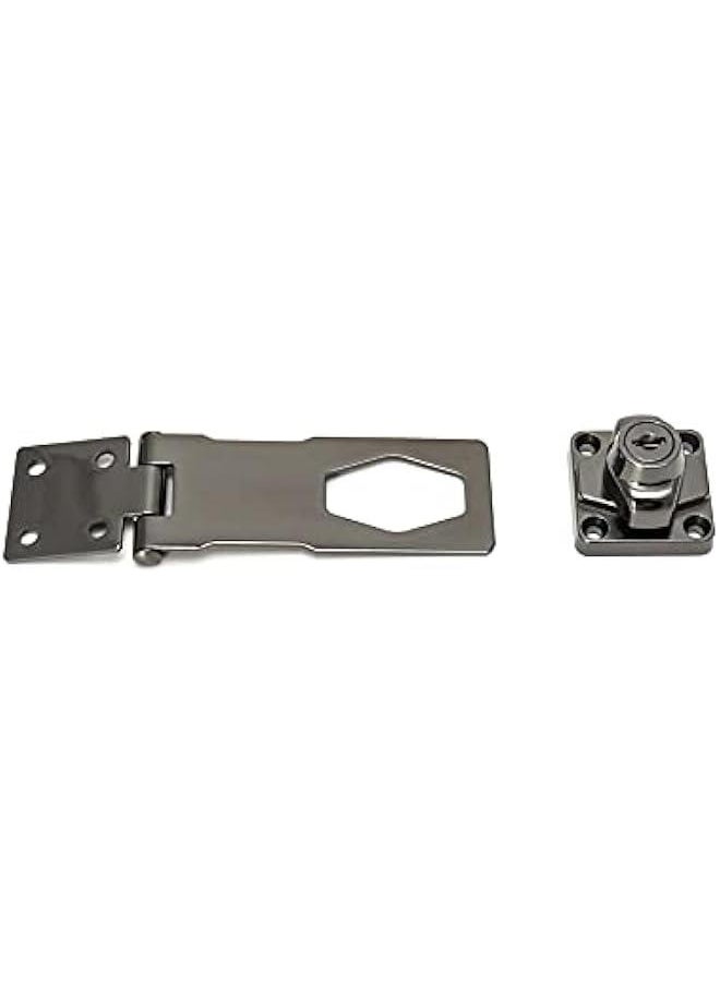 Arabest Keyed Hasp Locks, 2 Pack 4 Twist Knob Cabinet Knob Lock Keyed Locking Latch Safety Lock with Mounting Screws for Cabinets, Drawers, Toolboxes, Mailboxes, Black  - Image 2