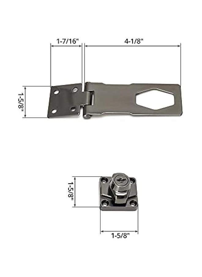 Arabest - Keyed Hasp Locks, 2 Pack 4 Twist Knob Cabinet Knob Lock Keyed Locking Latch Safety Lock with Mounting Screws for Cabinets, Drawers, Toolboxes, Mailboxes, Black - Image 1