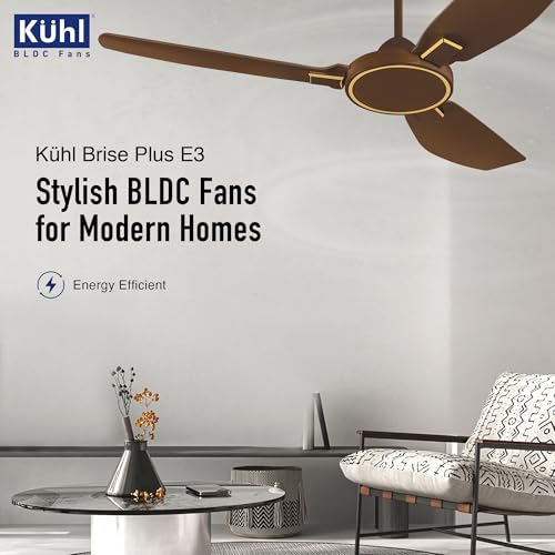 KUHL Brise Plus E3 1320 mm 65% Power Saving BLDC Ceiling Fan | BEE 5 Star Rated & ISI Marked | 30W | High Air Flow | 5 Year Warranty | Brown| Free Installation - Image 2