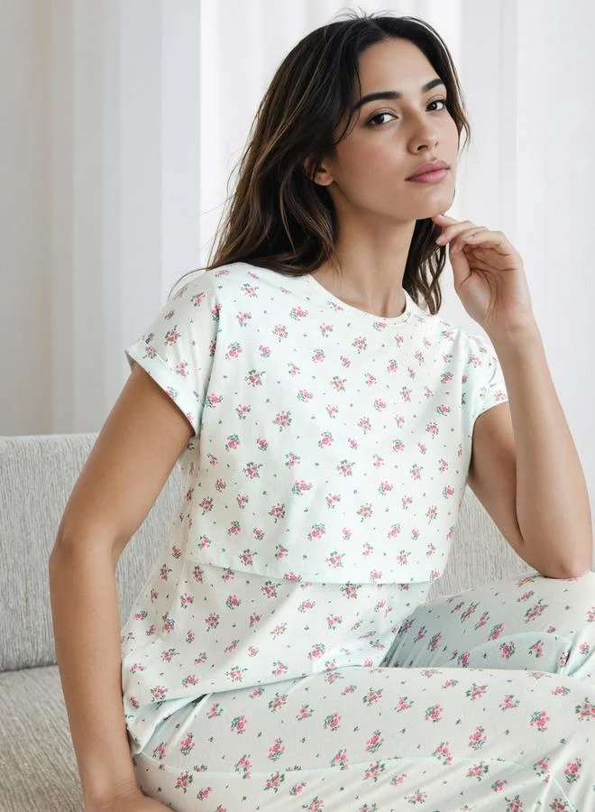 Splash FAV Printed Maternity Cotton Pyjama Set