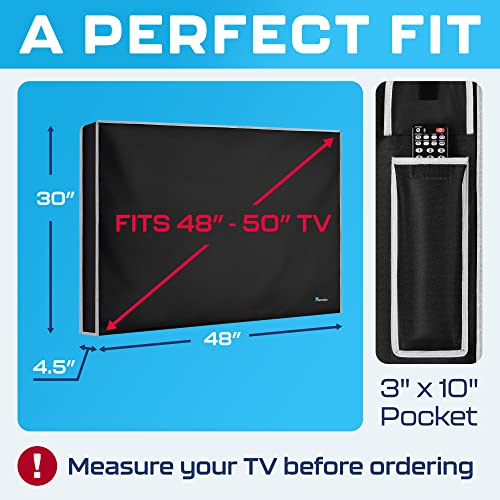 Garnetics Outdoor TV Cover 50 Inch – Waterproof, Weatherproof TV Enclosures with Smart Shield Screen Protectors, Ideal for Outdoor Use, Moving, and Storage - Black - Image 3