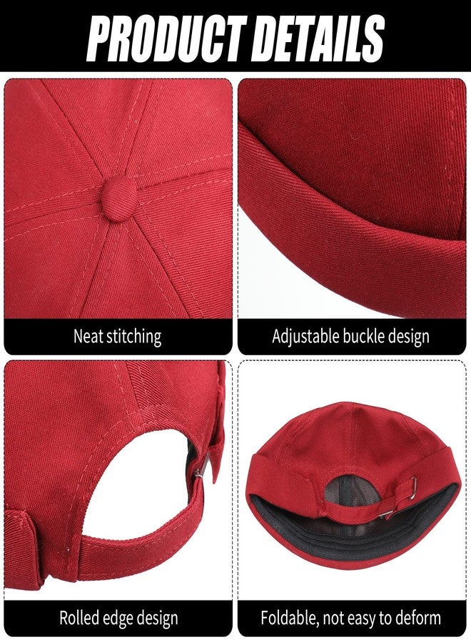 Vabean 12 Pieces Brimless Hat Docker Cap Adjustable Skull Caps for Men Women Rolled Cuff Brimless Beanie Hat, Assorted Color(Classic Color) - Image 3