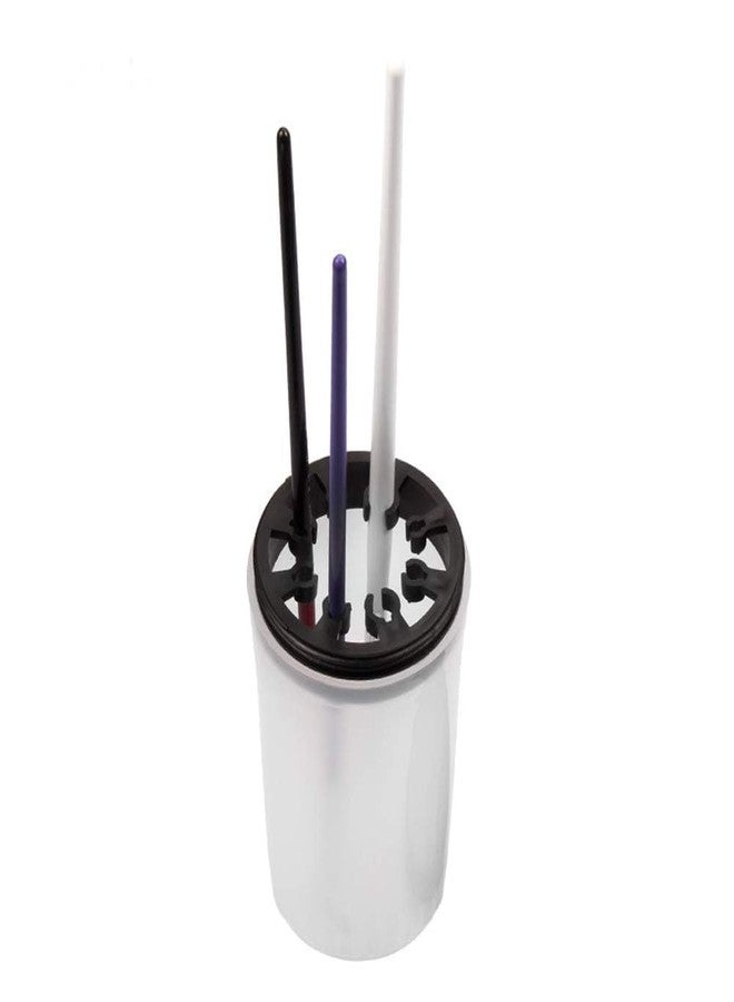 روبي فيس كوب تنظيف فرش فن الأظافر من روبي فيس، بلاستيك أسود، فتحات متعددة الأحجام، 8 فرش، غطاء لولبي، قلم جل للأشعة فوق البنفسجية، فرش أكريليك، وعاء تنظيف، قطعة واحدة - Image 5