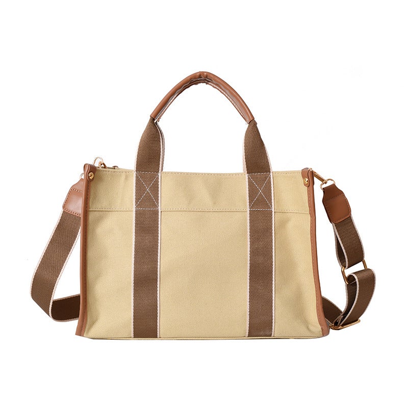 Japanese And Korean Export Canvas Bags For Women 2025 Trendy Fashion Handbags Niche Color-Blocking Commuter Shoulder Crossbody Bags Handbags - Image 1