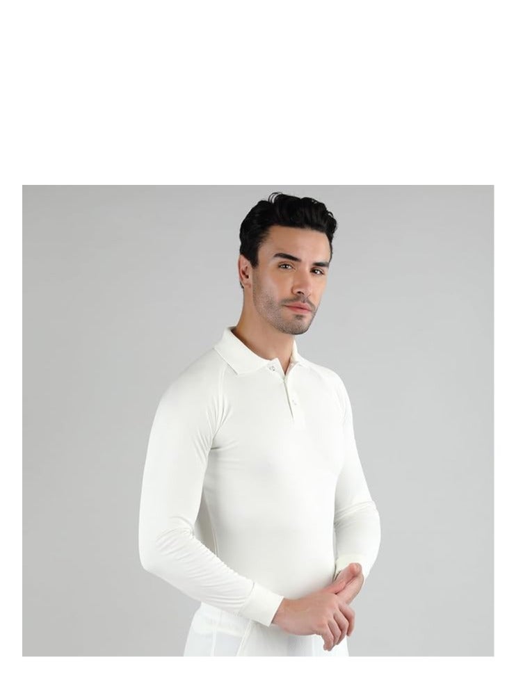 DSC Men’s Cricket T-Shirt | Ultra-Light Polyester full Sleeve Polo with COOL & DRY Technology | Mesh Ventilation, Turtle Neck, Regular Fit | Made in India - Image 2