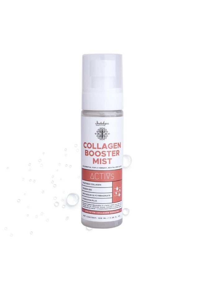 Indulgeo ESSENTIALS Collagen Booster Tonermist For Hydrated And Smooth Skin 100Ml Reduce Rosacea And Sun Damage Antiaging Lightweight Premakeup Application Made With Vegetable Collagen  - Image 1