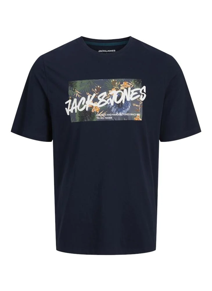 JACK & JONES Jjhawaii Hawaii Graphic Print Crew Neck T-Shirt