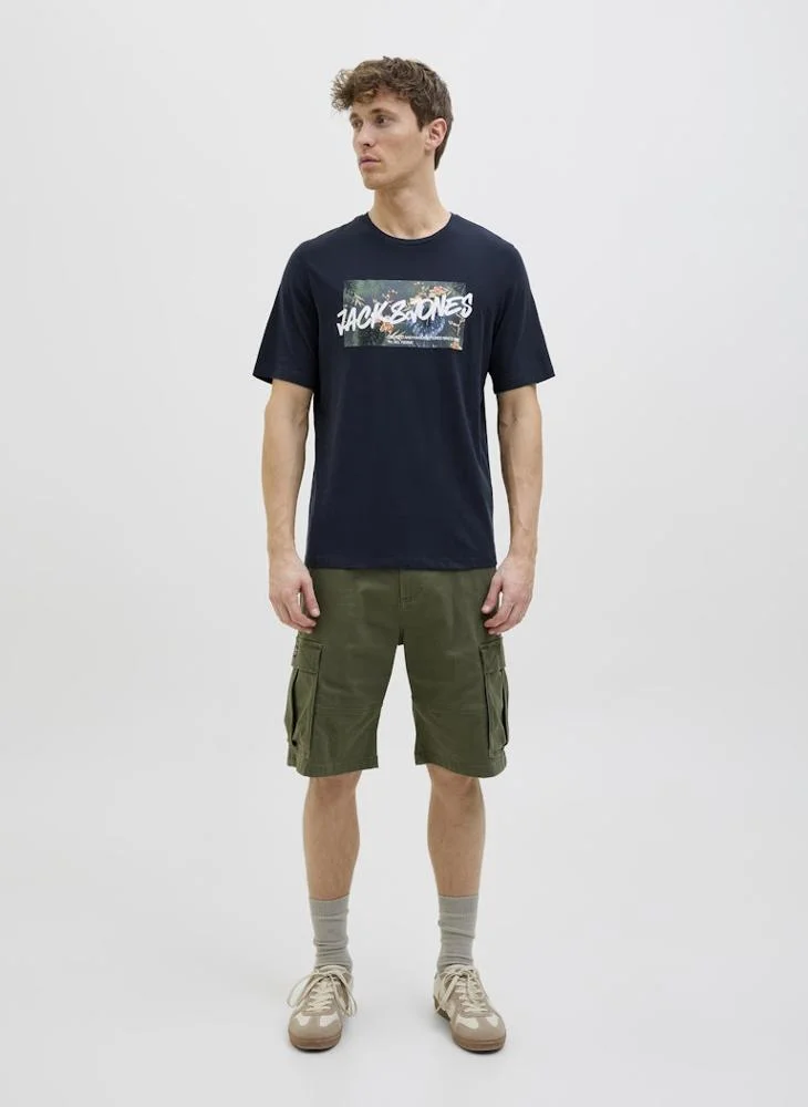JACK & JONES Jjhawaii Hawaii Graphic Print Crew Neck T-Shirt