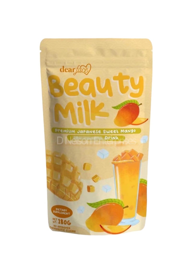 Dear Face Beauty Milk Mango 180g – Antioxidant-Rich Skincare Drink | Supports Clear Skin, Boosts Immunity & Promotes Inner Health with a Yummy Tropical Twist - Image 1