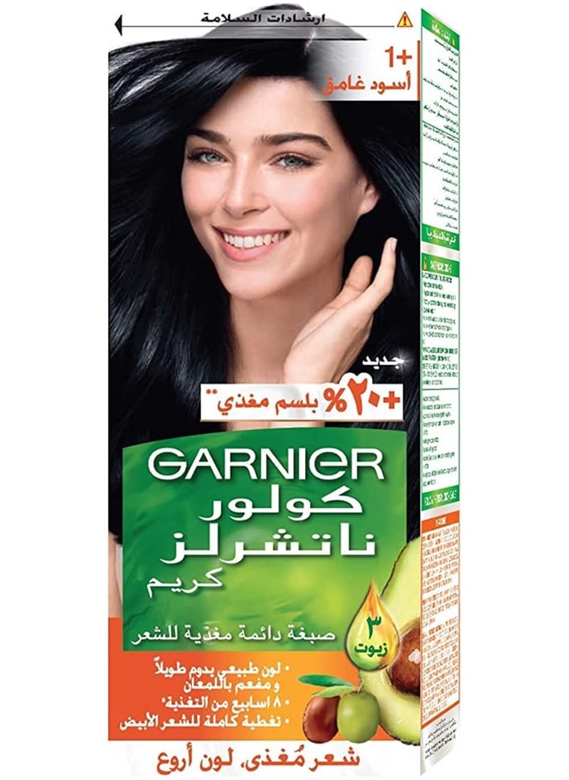 Garnier Garnier Color Naturals Permanent Creme Hair Color - 1+ Ultra Black 112 ML  - Image 1