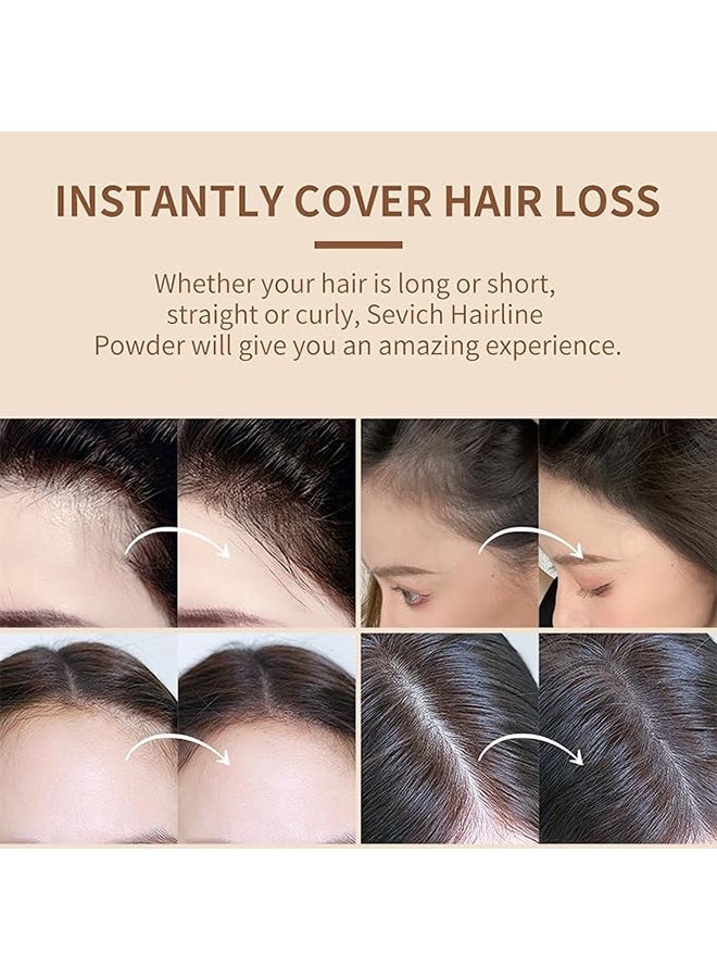 Sevich Instantly Hairline Shadow - Hairline Powder, Quick Cover Grey Hair Root Concealer, Eyebrows & Beard Line, Touch Up for Thinning Grey Hairline, Windproof&Sweatproof, Dark Brown - Image 3