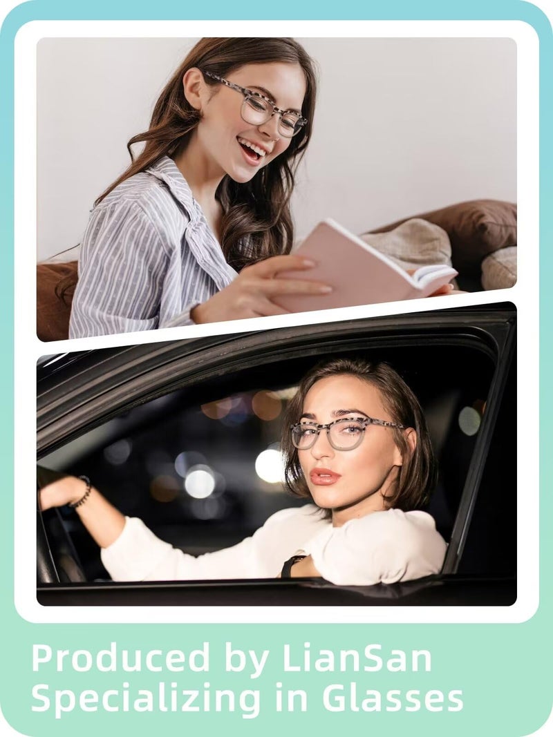 Liansan 2 Packs Progressive Multifocus Reading Glasses For Women - Ladies Near And Far Blue Light Blocking Computer Readers(Multicolor For 3Ft 1.50X) - Image 2