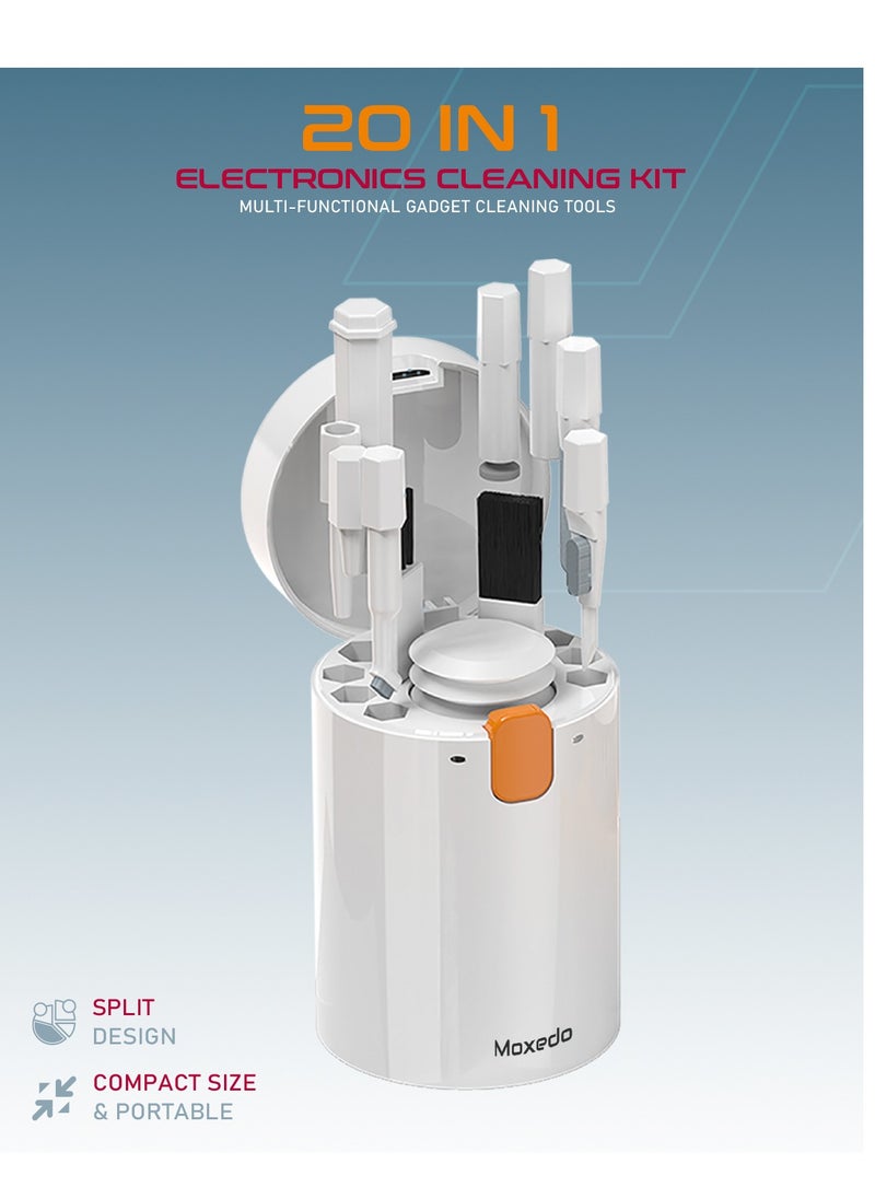 مجموعة تنظيف الأجهزة الإلكترونية 20 في 1 من موكسيدو أدوات تنظيف متعددة الوظائف لشاشة الكمبيوتر، ومنافذ الشحن، وعدسة الكاميرا، وسماعات الأذن، والهواتف المحمولة، ولوحة المفاتيح، وسماعات الرأس - pzsku/Z9A5F5E5A731BCB20EBC4Z/45/_/1713282319/663fb508-ddab-431f-a9fd-2c72061a319b