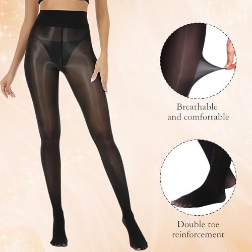 Buauty Shimmer Tights for Women, Shiny Oil Pantyhose Stockings, Oil Bright Shaping Tight Ultra Shiny Sheer Tights High Waist - Image 2
