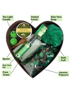 KAZARMAA Natural Luxury Skin Care Gift Set For Ultimate Spa Experience (Face Scrub100G Aloe Vera Gel100G Face Towel Jasmine Potpourri Bathing Bar With Loofah 2 Tea Light Candle) Bath & Body Bath Sets & Kits  - Image 4