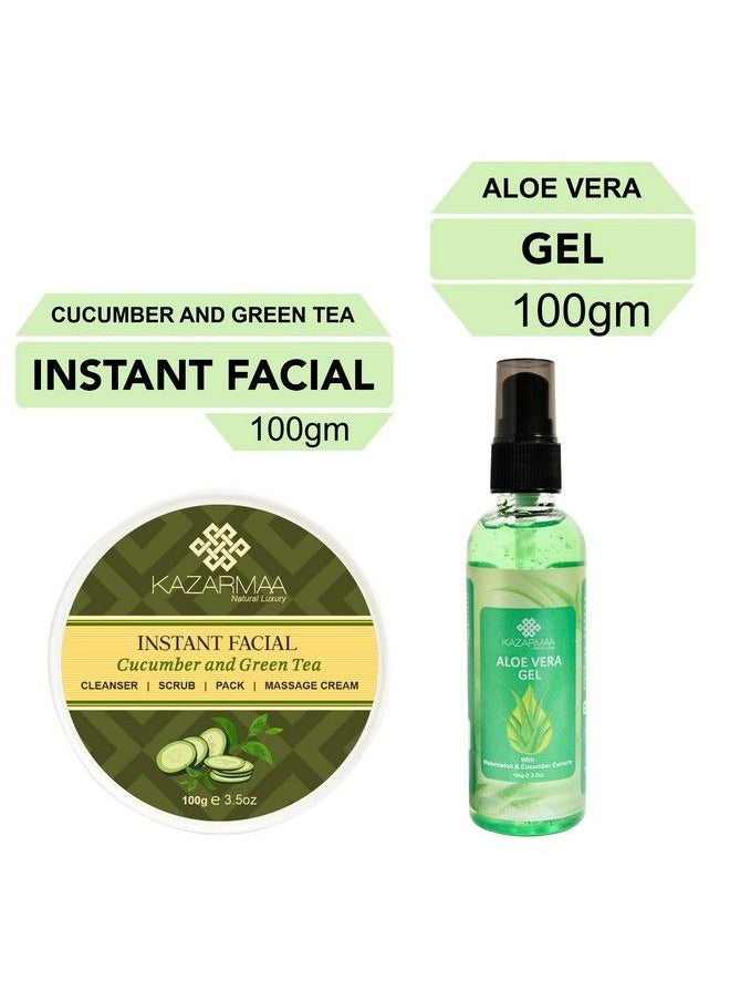 KAZARMAA - Natural Luxury Skin Care Gift Set For Ultimate Spa Experience (Face Scrub100G Aloe Vera Gel100G Face Towel Jasmine Potpourri Bathing Bar With Loofah 2 Tea Light Candle) Bath & Body Bath Sets & Kits - Image 1