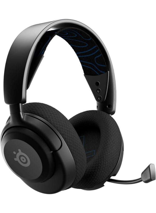 steelseries Arctis Nova 5P Wireless Headphones, 40mm Neodymium Drivers, ClearCast Gen 2.x, Retractable Boom, 360° Spatial Audio, Quick-Switch Wireless, Black / Blue | 61673 - Image 4