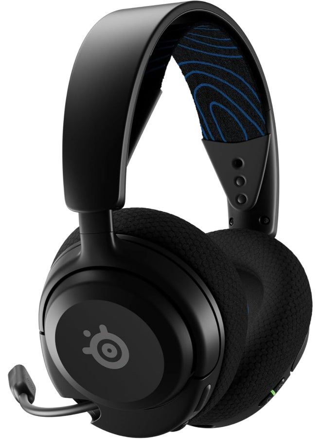 steelseries Arctis Nova 5P Wireless Headphones, 40mm Neodymium Drivers, ClearCast Gen 2.x, Retractable Boom, 360° Spatial Audio, Quick-Switch Wireless, Black / Blue | 61673 - Image 3