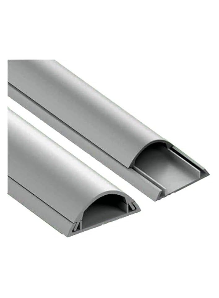erorex 2PCS Grey 14x48mm PVC Floor Trunking with Self-Adhesive Red Sticker - Paintable Cable Management & On-Wall Wire Cover, 1 Meter  - Image 1