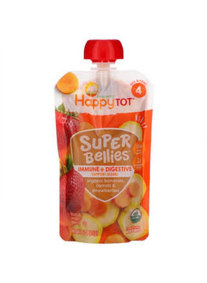 Happy Family Organics Happy Family Organics, Happy Tot, Super Bellies, Organic Bananas, Carrots & Strawberries, 4 oz (113 g) - Image 2