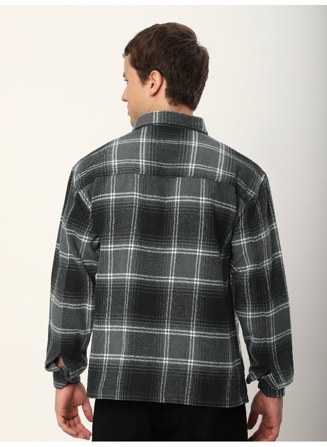 Beyoung Black Recycled Check Flannel Shirt - Image 2