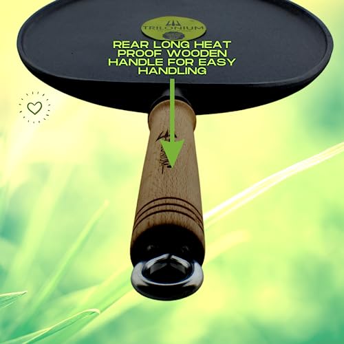 TRILONIUM Cast Iron Dosa Tawa | Triple Seasoned | 11 Inches | WHT11 | Weighs 2.2 Kgs,Black - Image 3
