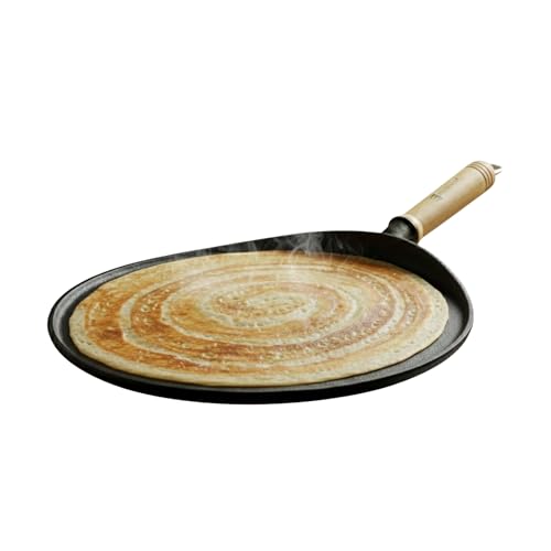 TRILONIUM Cast Iron Dosa Tawa | Triple Seasoned | 11 Inches | WHT11 | Weighs 2.2 Kgs,Black - Image 1