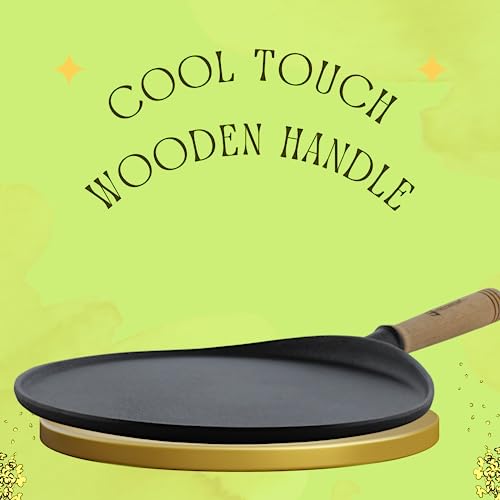 TRILONIUM Cast Iron Dosa Tawa | Triple Seasoned | 11 Inches | WHT11 | Weighs 2.2 Kgs,Black - Image 4