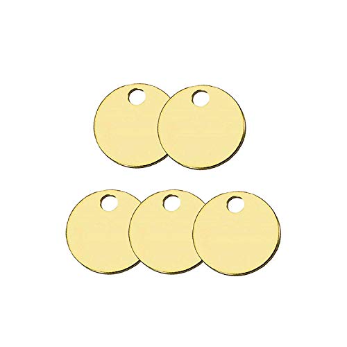Lucky Line Solid Brass Round Tag - One Hole and 1-1/4 Inch Diameter, 100 Per Box (26012) - Image 1