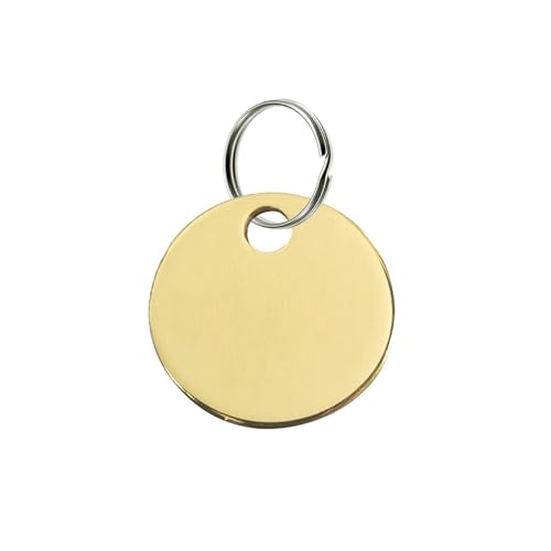 Lucky Line Solid Brass Round Tag - One Hole and 1-1/4 Inch Diameter, 100 Per Box (26012) - Image 2