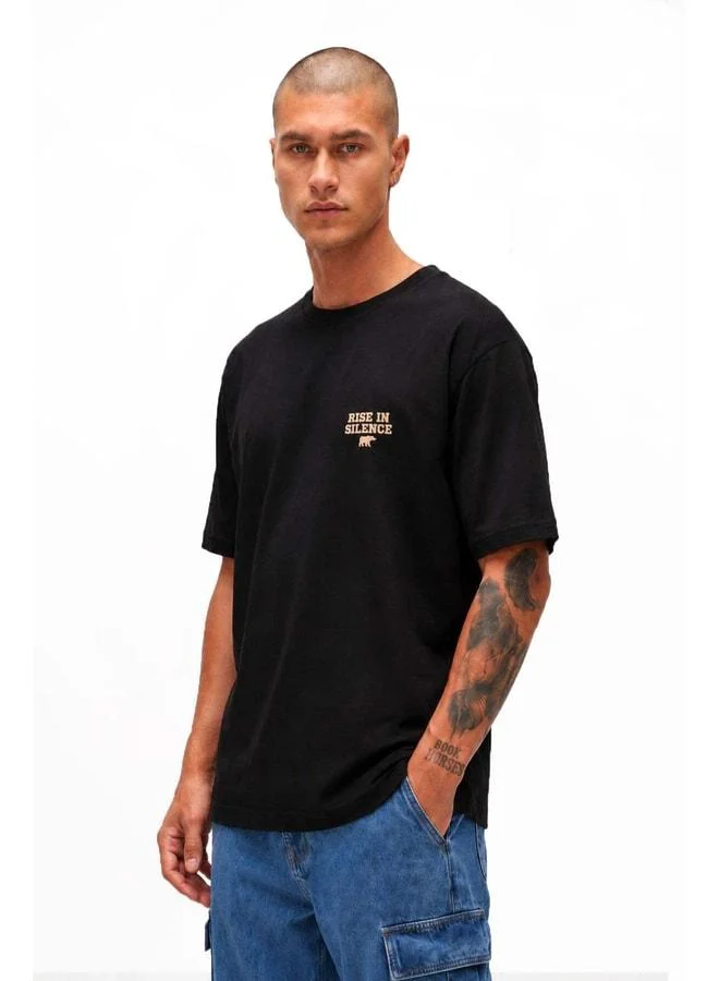 Bad Bear Rise Black Printed Men's T‑shirt.