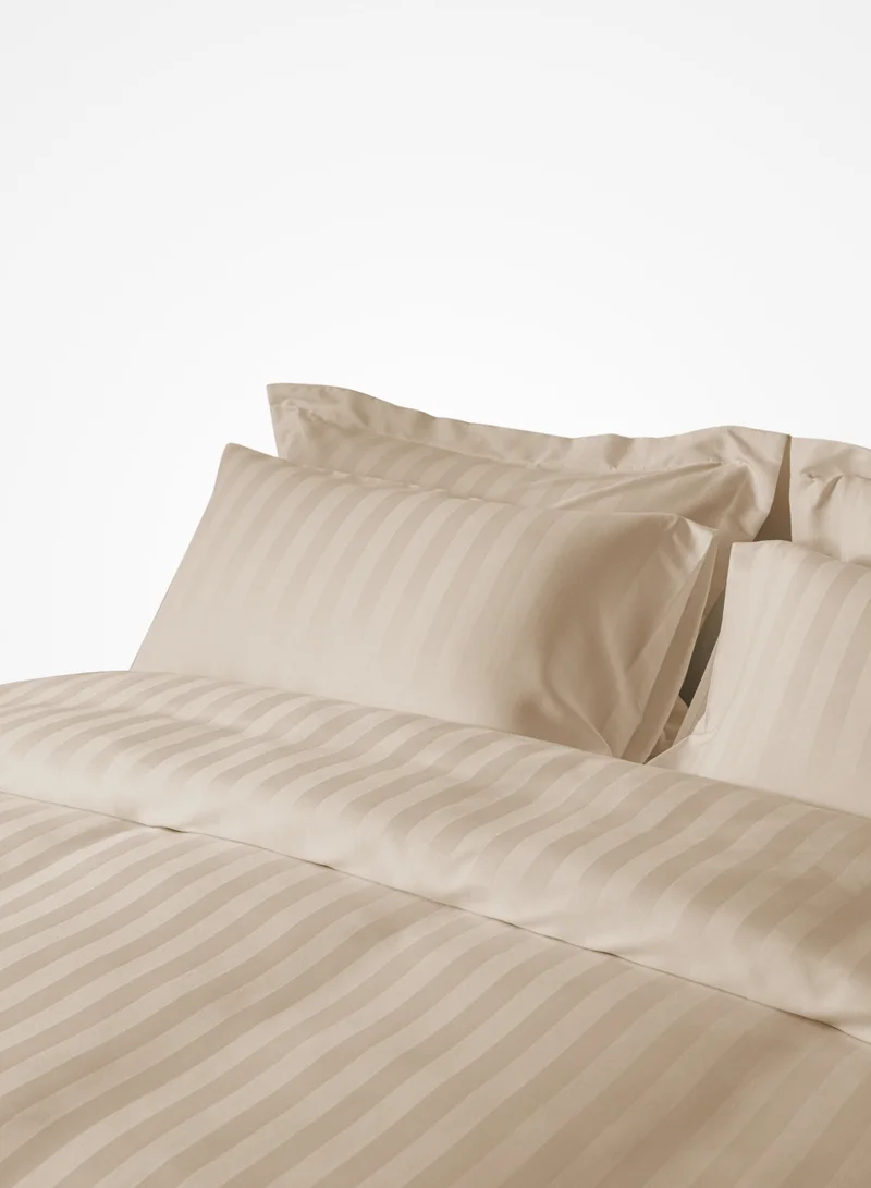 Master Home Textile Microfiber Hotel Duvet Cover Sets, Fits 160 cm x 200 cm Size Bed, 4 Pcs Queen Size, Hotel Stripe Pattern